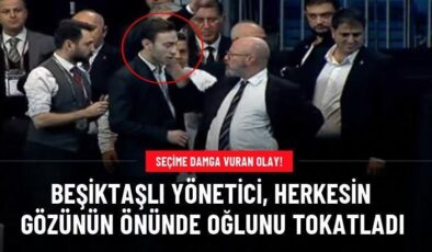 Beşiktaşlı yönetici, herkesin gözünün önünde oğlunu tokatladı