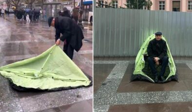 Mahmut Tanal bakanlık önünde nöbette! Çadırını kurup beklemeye başladı
